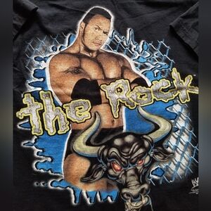 WWF The Rock Collectable Black Graphic T-Shirt